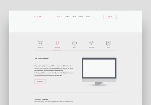 Website Layout with Icons