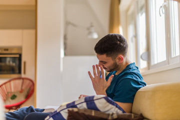 Man learning at home