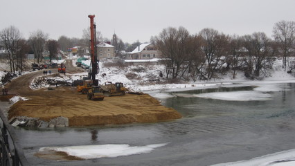 Construction of a bridge across the river Don