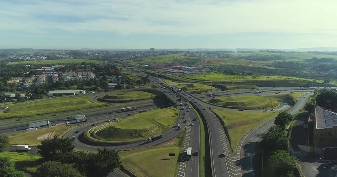Aerial image of the viaduct on the highway, Campinas SP Brazil