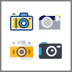 4 photographer icon. Vector illustration photographer set. camera and photo camera icons for photographer works