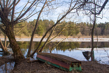 Boats on the river bank