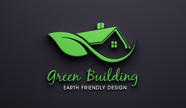 Green Real Estate Building. 3D render Illustration