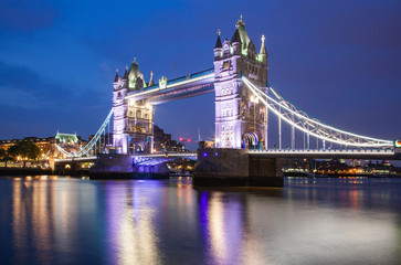 tower bridge at night, London, UK