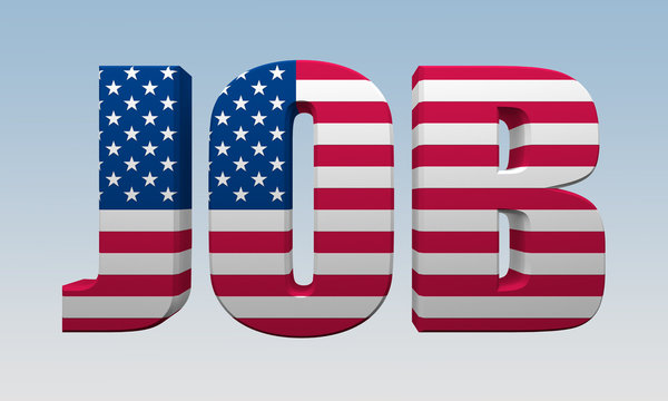 letters job painted in color of flag USA