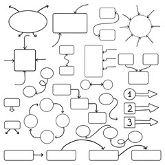 Hand drawn vector illustration. Set of infographic element. Space for your text. Isolated on white background.