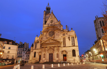 Church of Saint-Etienne-du-Mont 1494-1624 in Paris near Pantheon.