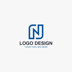 Monogram letter N logo design vector