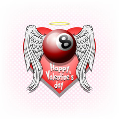 Happy Valentine day and Billiard