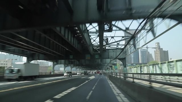 Travelling Ed Koch Queensboro Bridge, New York City, New York, USA, North America 