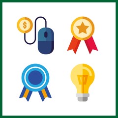 4 click icon. Vector illustration click set. quality and turned off icons for click works