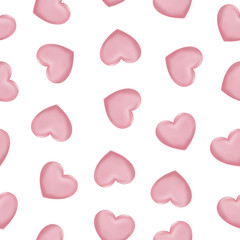 pink blur hearts seamless pattern for valentines day, 14th February, romantic love day Celebration paper cut design vector illustration