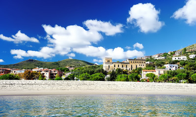 Beach and port of Marina di Camerota, Italy