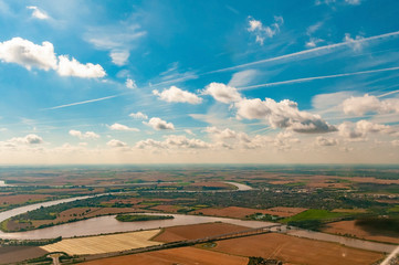 Aerial view of rural landscape from England