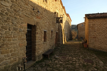 Medieval buildings in Pietrarubbia, Italy