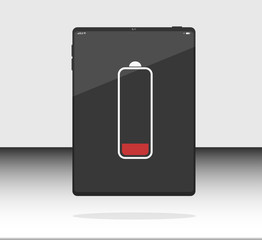 Realistic Internet,Web,Pad tablet with Energy Battery indicator icon with indicator, level of charge. Can use for printing, website, presentation element. For app demo on phone or web.