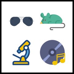 optical icon. microscope and compact disc vector icons in optical set. Use this illustration for optical works.