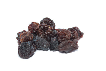 bunch of raisin, fiber source, isolated on white background