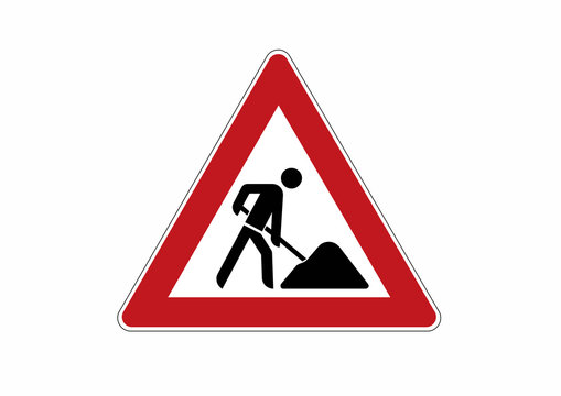construction site sign - traffic sign