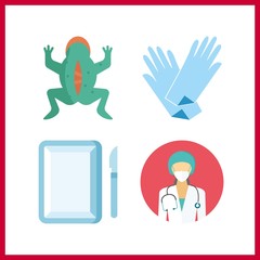 4 operation icon. Vector illustration operation set. surgeon and vivisection icons for operation works