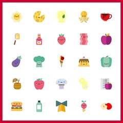 25 ingredient icon. Vector illustration ingredient set. egg and chocolate icons for ingredient works