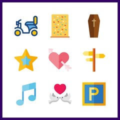 9 silhouette icon. Vector illustration silhouette set. star and scary icons for silhouette works