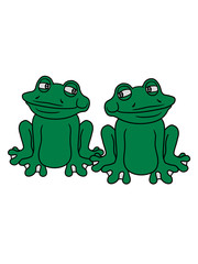 2 freunde team paar frosch sizend süß niedlich lustig comic cartoon clipart froschkönig kröte