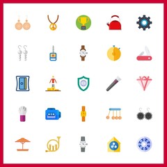 25 silver icon. Vector illustration silver set. shield and trophy icons for silver works