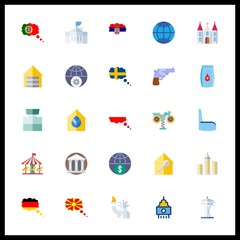 25 building icon. Vector illustration building set. skyline and cologne icons for building works