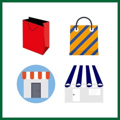 4 carry icon. Vector illustration carry set. shopping bag and shop icons for carry works