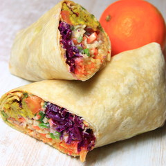 vegetable pancake vegan with orange