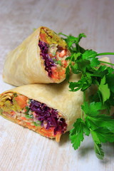 vegetable pancake vegan with parsley