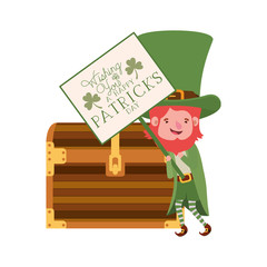 wishing you a happy st patricks day label with leprechaun character