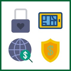 Fototapeta premium network icon. shield and internet vector icons in network set. Use this illustration for network works.