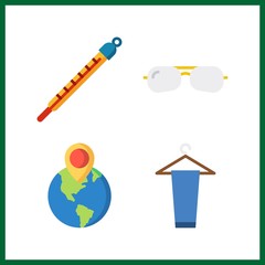 4 lifestyle icon. Vector illustration lifestyle set. sunglasses and trousers icons for lifestyle works