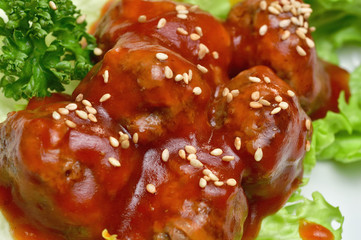 肉団子の甘酢あんかけ