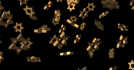 3d golden star of David slow motion - Powered by Adobe