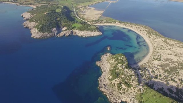 Aerial, Voidokilia beach in Greece