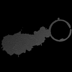 Grey watercolor stroke on the black isolated background. Chaotic stylish abstract organic design.	