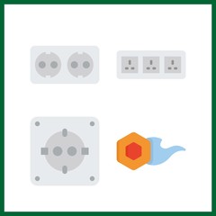 4 danger icon. Vector illustration danger set. comet and socket icons for danger works