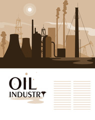 oil industry scene with plant pipeline