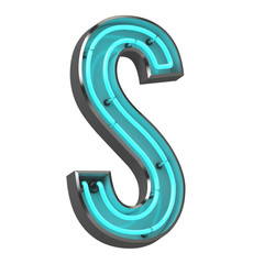 Fototapeta premium 3d neon letter s