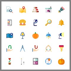 25 decorative icon. Vector illustration decorative set. bow and pearl icons for decorative works