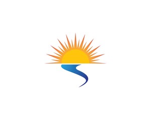 Obraz premium Sun logo template vector icon illustration
