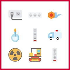 9 danger icon. Vector illustration danger set. comet and ambulance icons for danger works