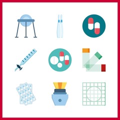 9 dose icon. Vector illustration dose set. capsule and pill icons for dose works