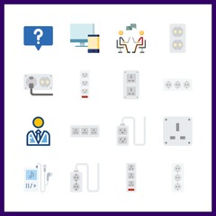 16 smartphone icon. Vector illustration smartphone set. socket and user icons for smartphone works
