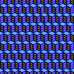 City blue seamless pattern