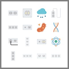 cell icon. atom and bacteria vector icons in cell set. Use this illustration for cell works.