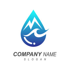 wave in water drop logo template